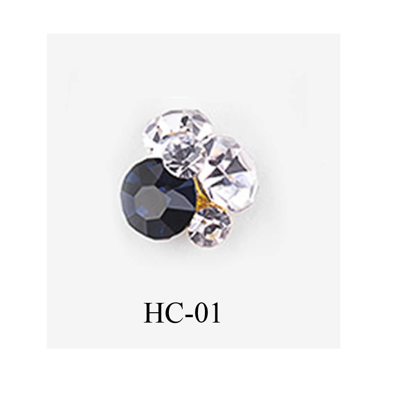 HC-01 New 10pcs Crystal Bright Stones Nail Rhinestone Alloy Nail Art Decorations Glitter DIY 3D Nail Jewelry Pendant - Цвет: HC-01