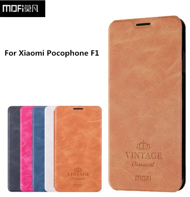 

Чехол для телефона Xiaomi POCOPHONE F1, оригинальный кожаный чехол-книжка MOFI для Xiaomi POCOPHONE F1, POCO F1