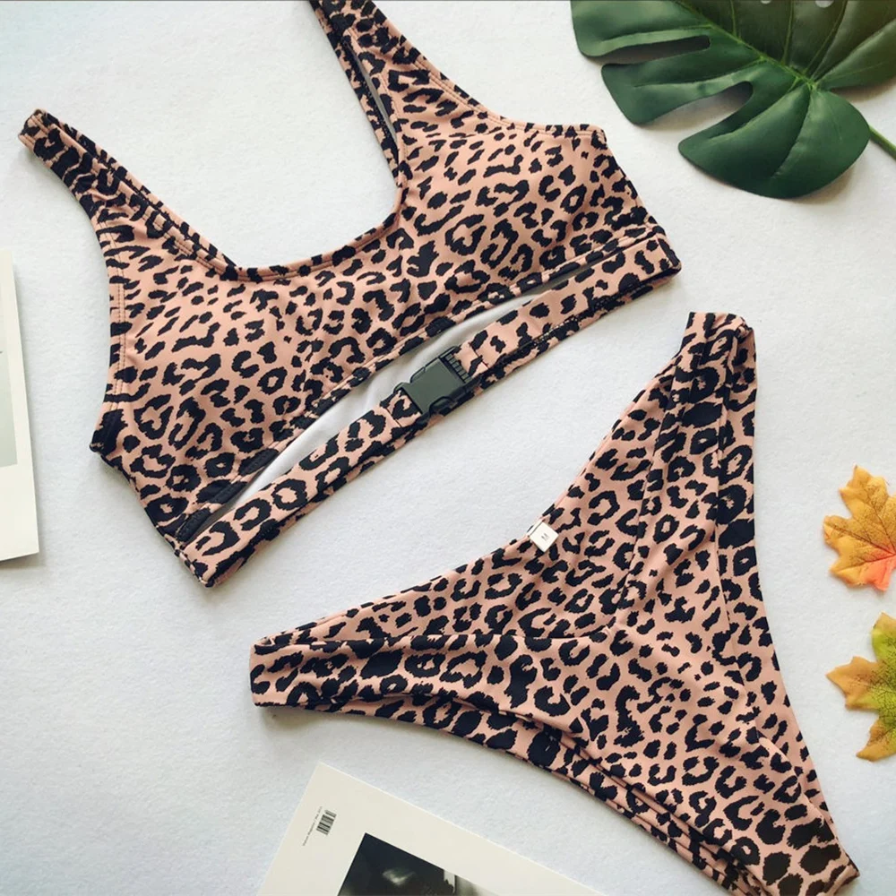 NAVSEGDA 2019 High Cut купальник Leopard Купальник бикини с рисунком для женщин Летняя Пляжная