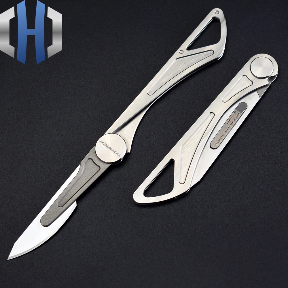 

2019 NEW Arrival Titanium Alloy Scalpel Portable Engraving Ultralight Knife Unpacking Tool Outdoor Equipment Mini Folding Knife
