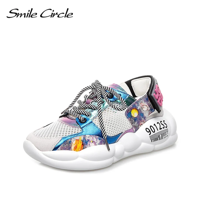 Smile Circle/2019 г. летние сандалии женская обувь на платформе Модные дышащие