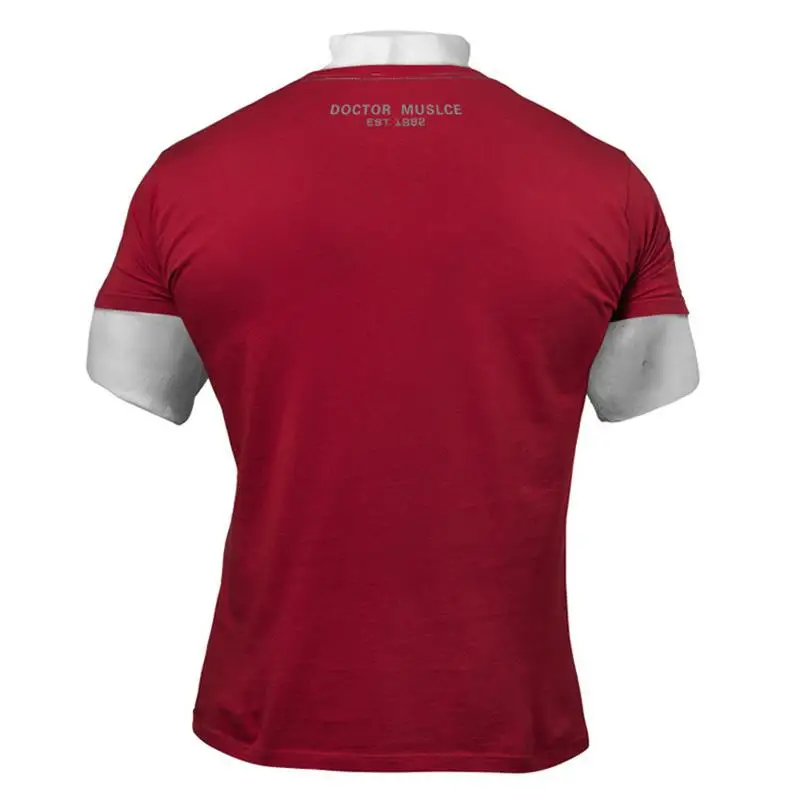 Mens Run Jogging Sports Cotton T-shirt Specialty Gym Fitness Short sleeve Slim t shirt Male Workout Training Tees Tops Clothing | Спорт и