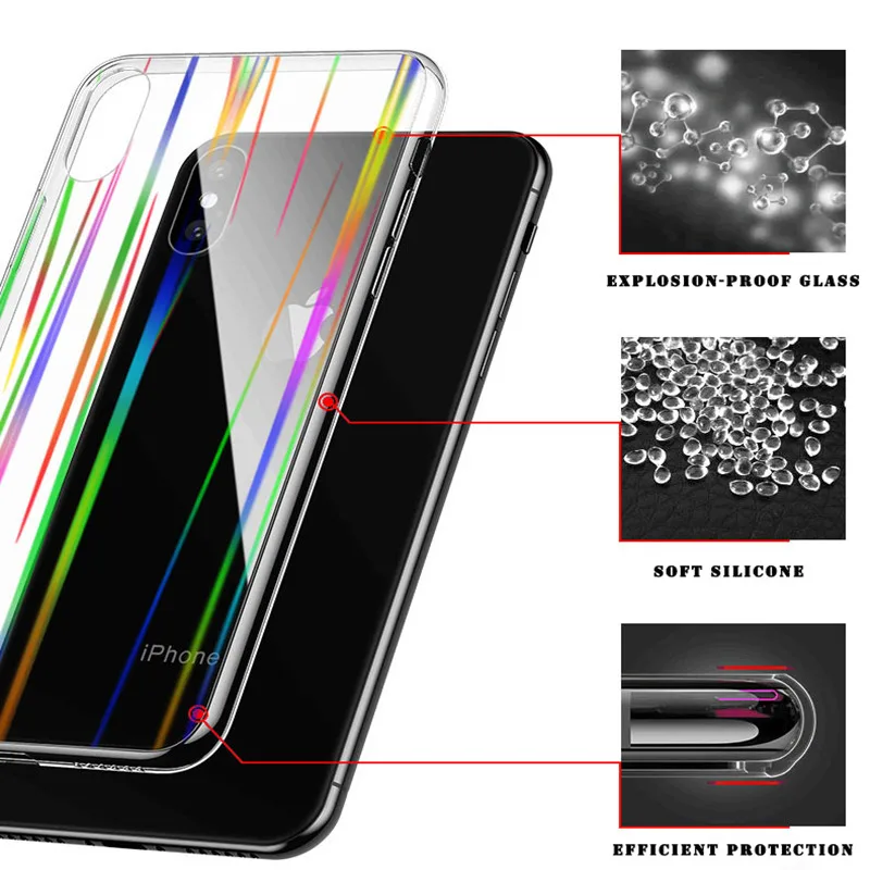 Ultra-thin Tempered Glass Phone Case For iPhone X XS Max 6 6s 7 8 Plus Transparent Protective Cases XR Cover |