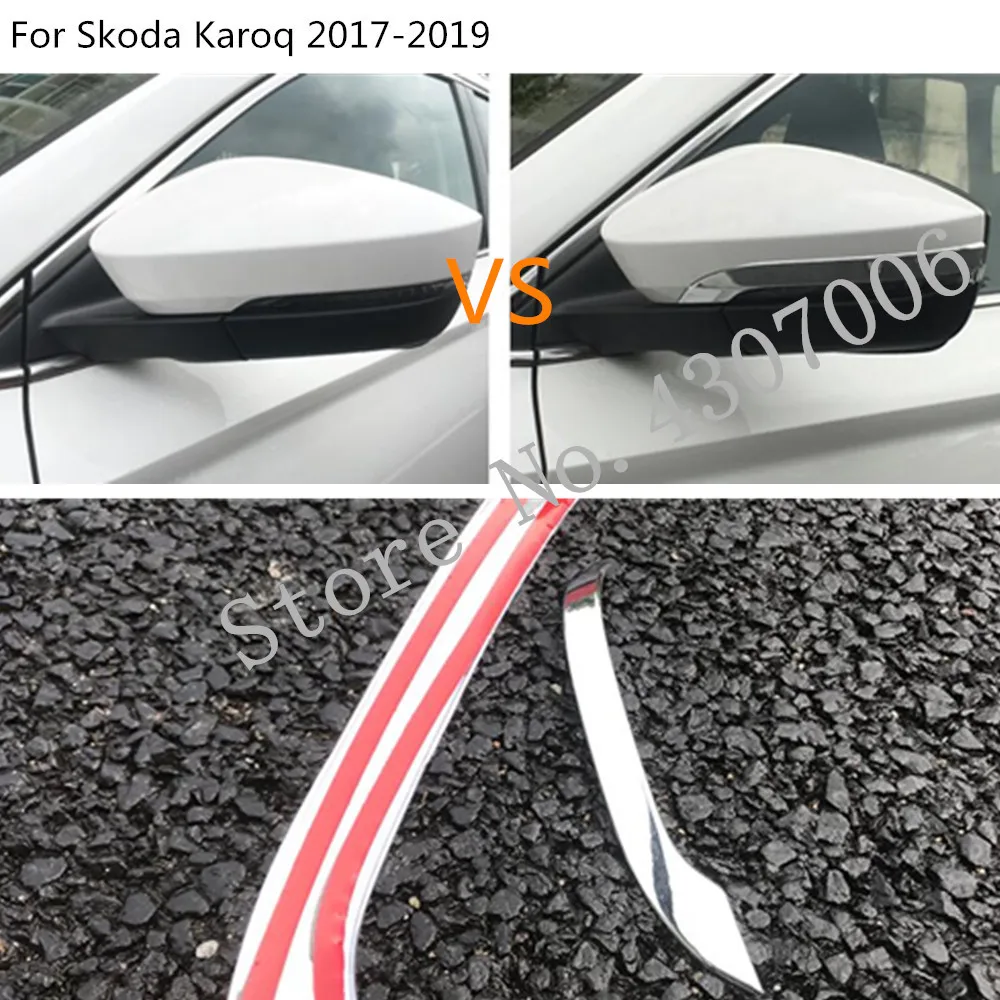 Body ABS Chrome Back Rear View Rearview Side Mirror Eyebrow Cover Stick Trim Frame 2pcs For Skoda Karoq 2017 2018 2019 2020 2021 |