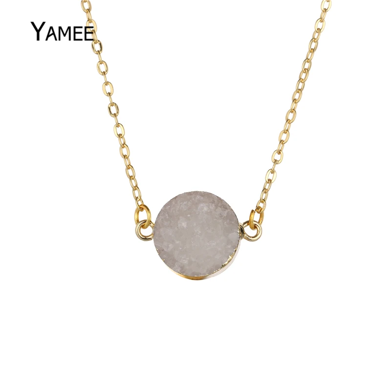 Ожерелье с подвеской из натурального драгоценного камня 11 цветов | Украшения и