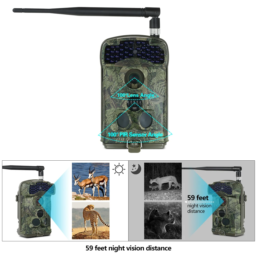 Инфракрасная охотничья камера ночного видения 12MP 1080P 3G Trail для улицы дикая