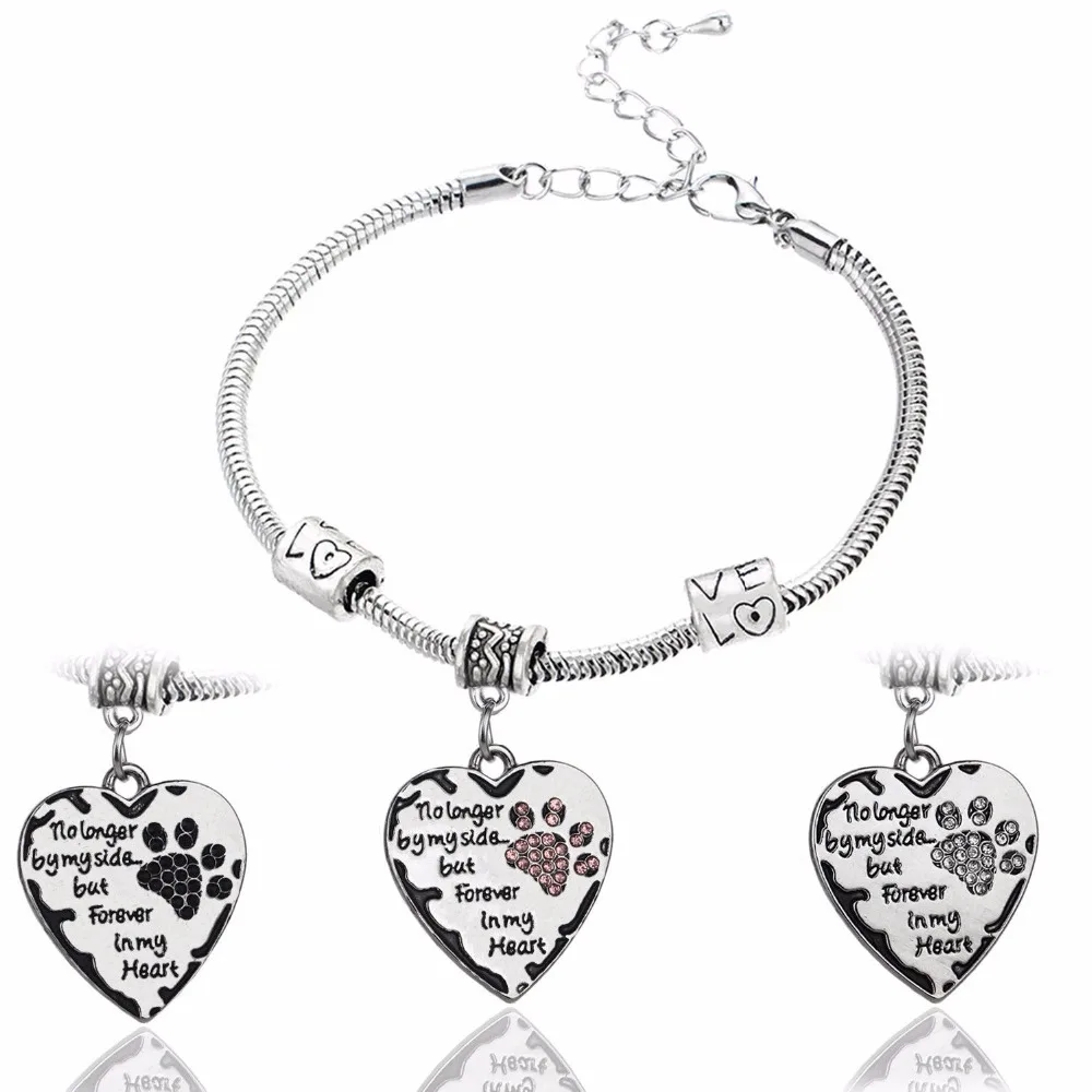Браслет с кристаллами в виде лапы розовый и черный цвета|bracelet bracelet|clear braceletforever