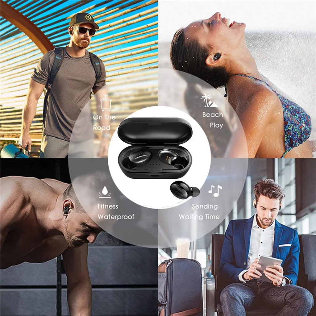 Bluetooth наушники 5 0 мини TWS беспроводная гарнитура с сенсорным управлением