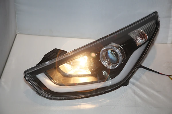 Для HYUNDAI Tucson IX35 светодиодный налобный фонарь светодиодный ангельские глазки черный корпус 2010 2011 2012 2013 передние лампы с комплектом HID