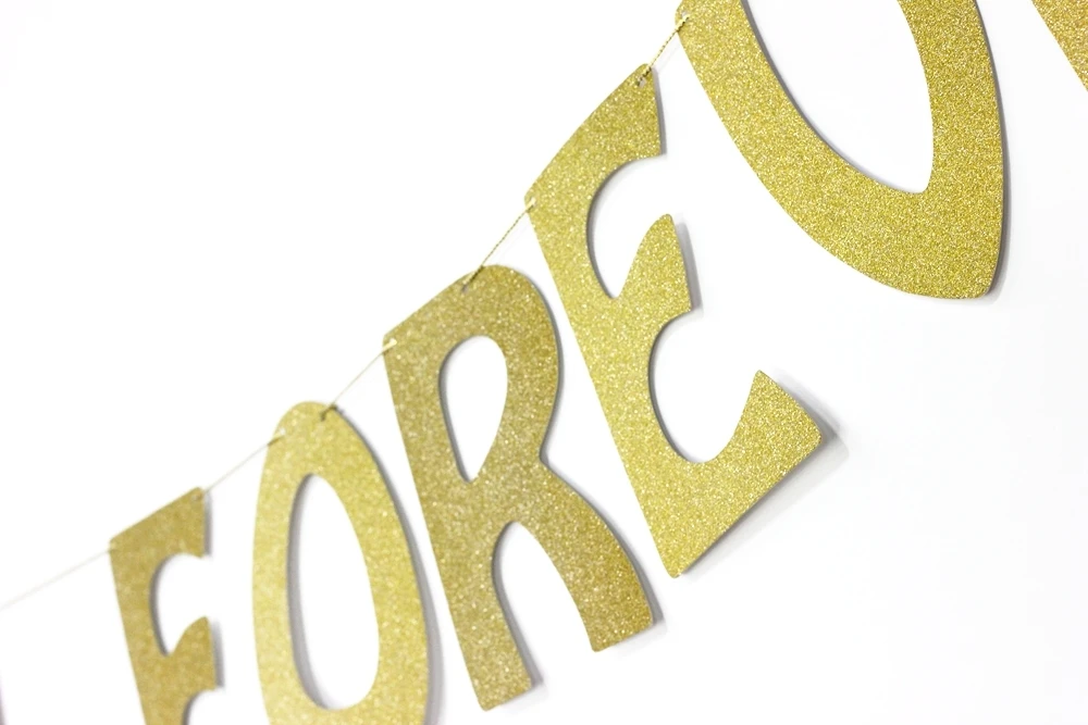 Золотой алфавит веревка мы решили на Forever Gold Блестящий Свадебный баннер