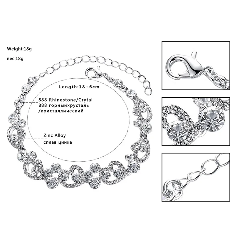 Mecresh Кристальные Свадебные Ювелирные наборы в форме сердца свадебное ожерелье