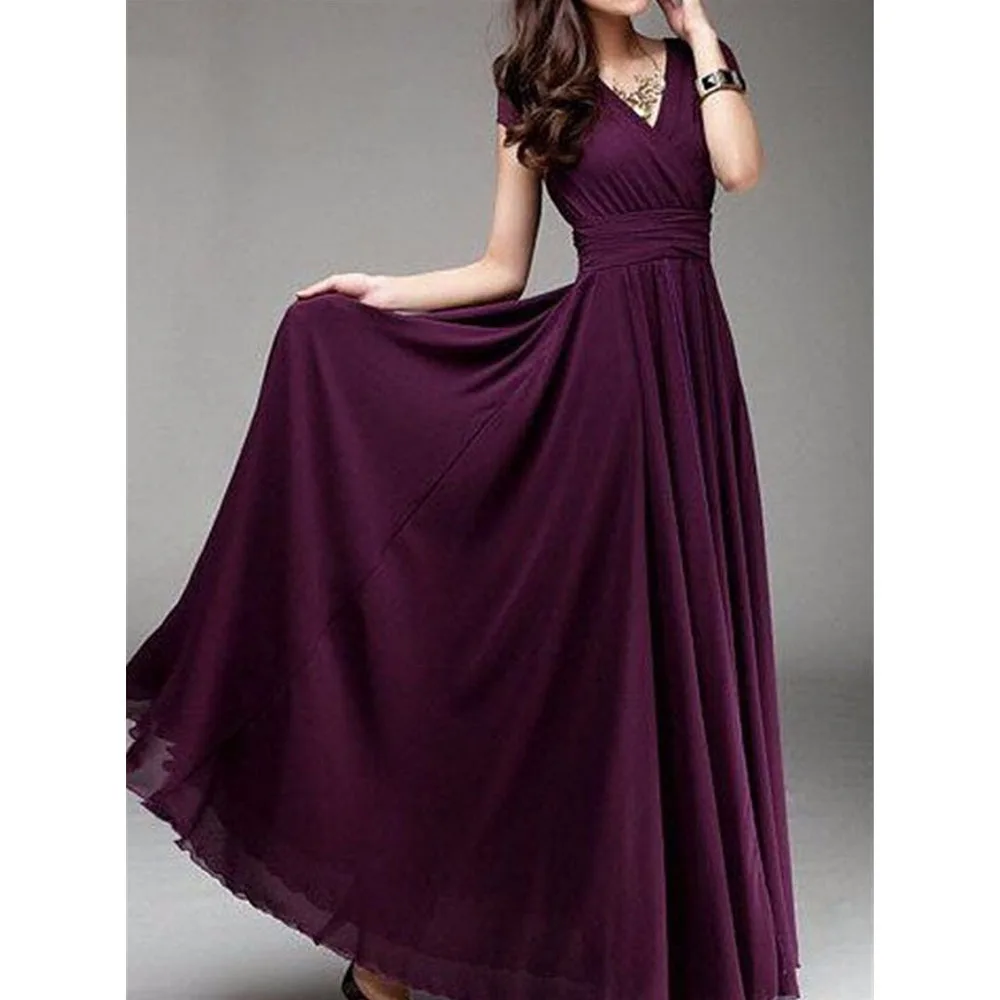 2019 элегантное вечернее платье Платье для вечеринки с коротким рукавом Boho шифон