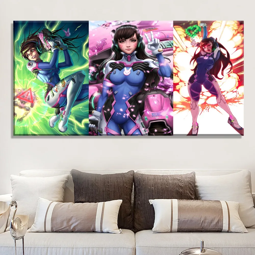 1 шт. большой игровой плакат Современная печать на холсте тип D.Va Overwatch картина для
