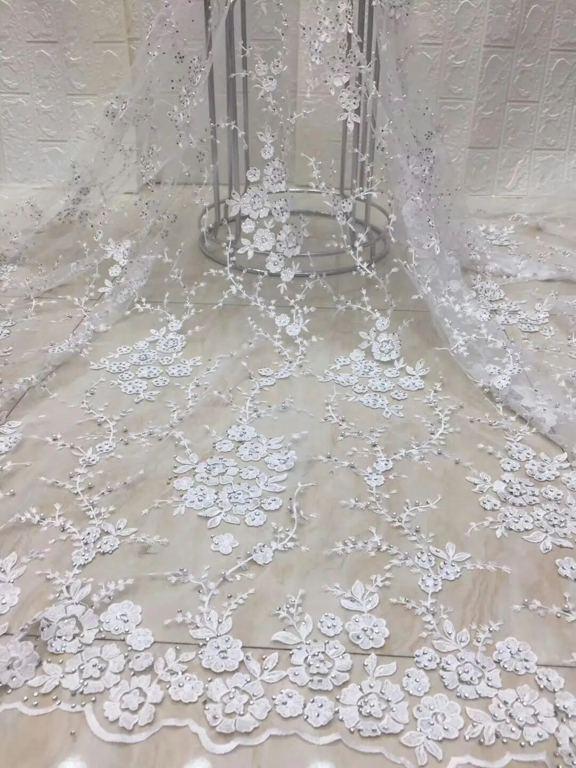 2019 Высокое качество красная роза французская кружевная ткань в нигерийском