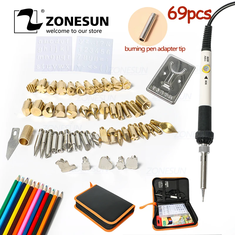 ZONESUN горячее тиснение из фольги паяльник инструмент для резьбы Пирография