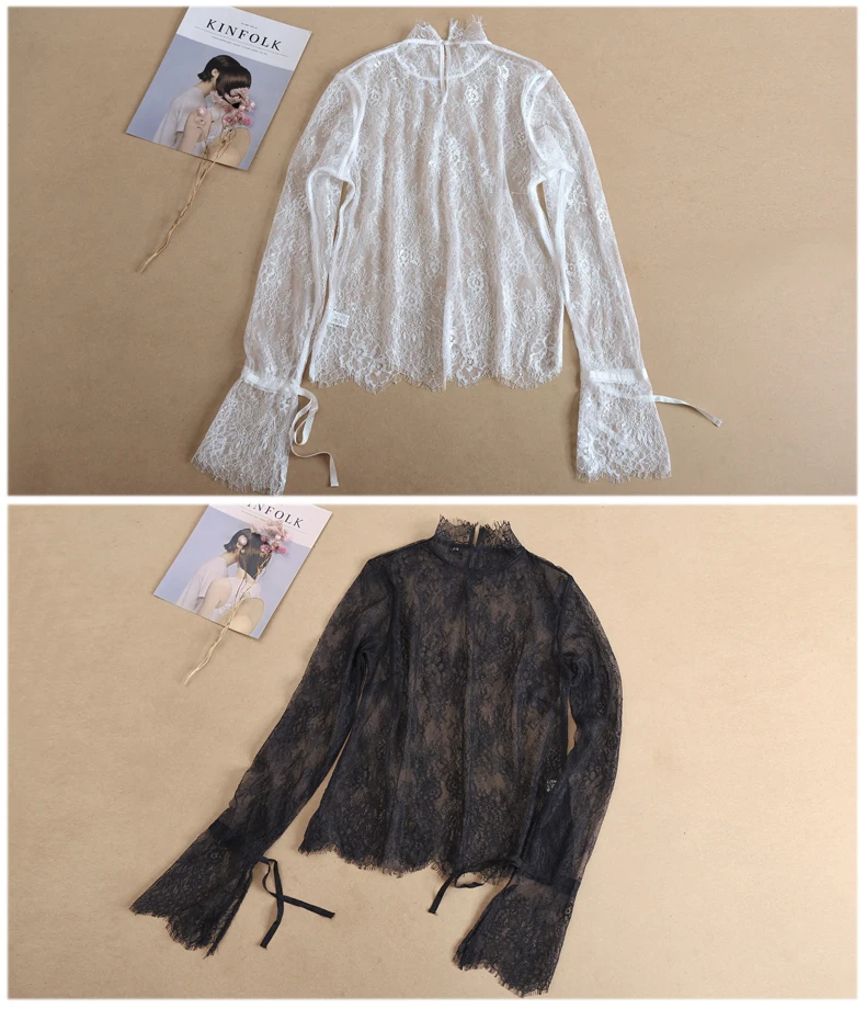 Fashion Shirt fake collar Soft Female Half Detachable Collar lace crochet long blouse false elastic |