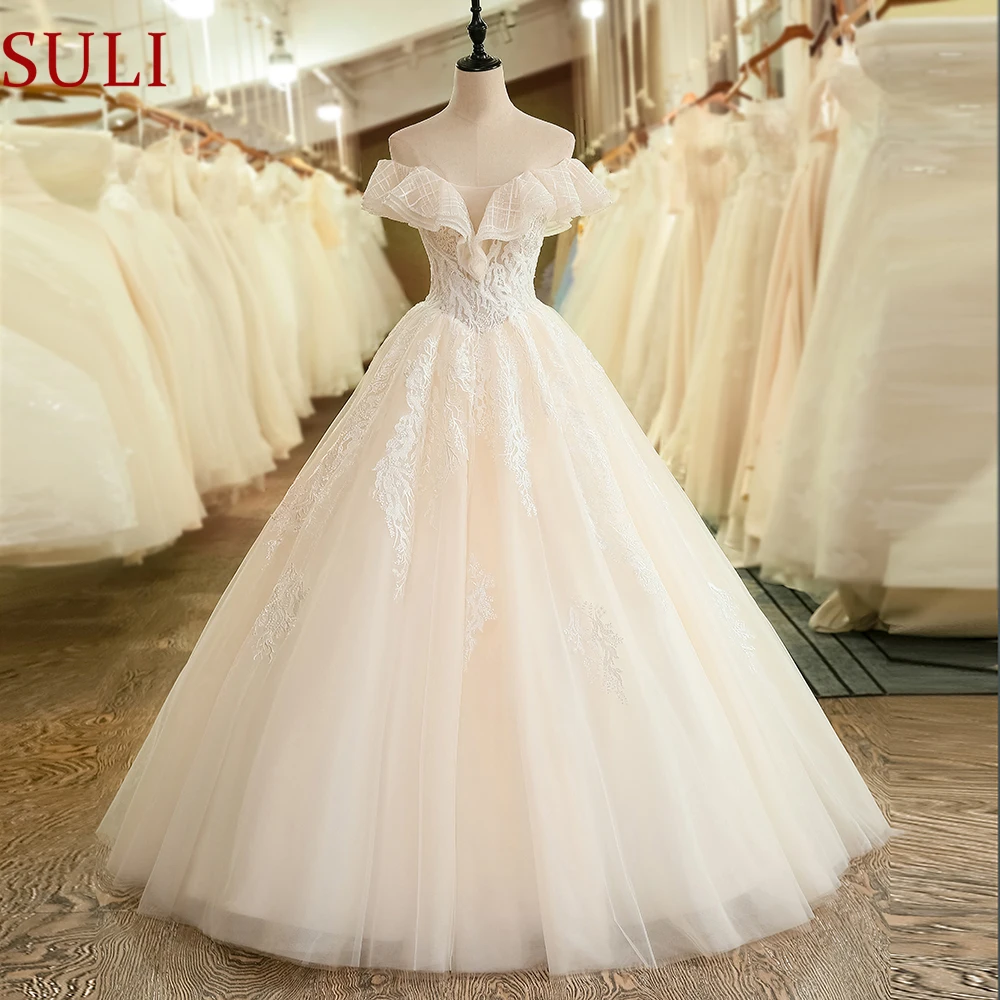 SL 6037 свадебное платье с открытыми плечами Vestido De Noiva 2019 размера плюс открытой
