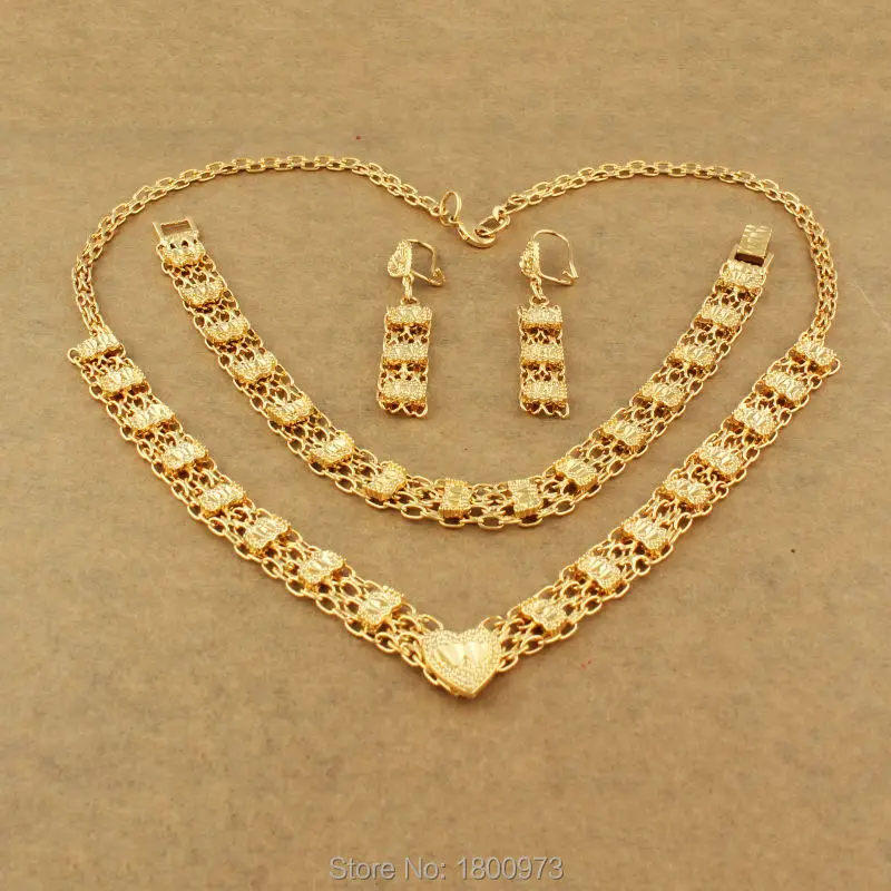 Женский комплект ювелирных изделий Свадебный из колье серёг и браслета в