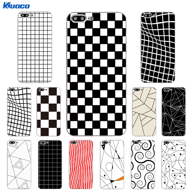 DIY For Apple iPhone 7 / 8 Plus X Phone Case 5C 5S SE 10 Shell Soft TPU 6 6S Cover Geometry Striped |