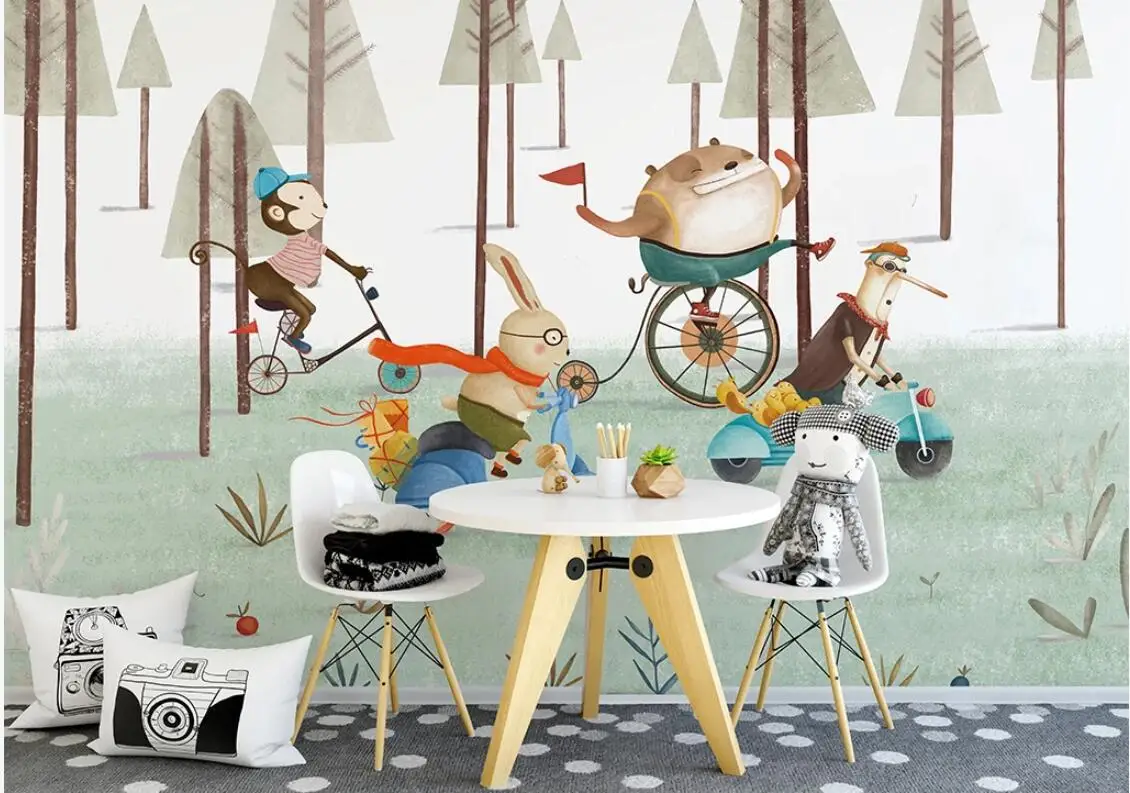 Нордический детский обои-фреска 3D Tapeta Dziecieca на заказ Картон Фото Бумага в Рулоне Водонепроницаемая Контактная Бумага.
