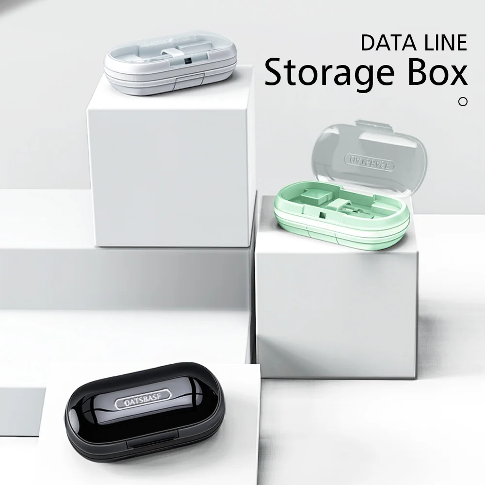 OATABASF мини коробка для хранения многофункциональный USB кабель 3 в 1 выдвижное