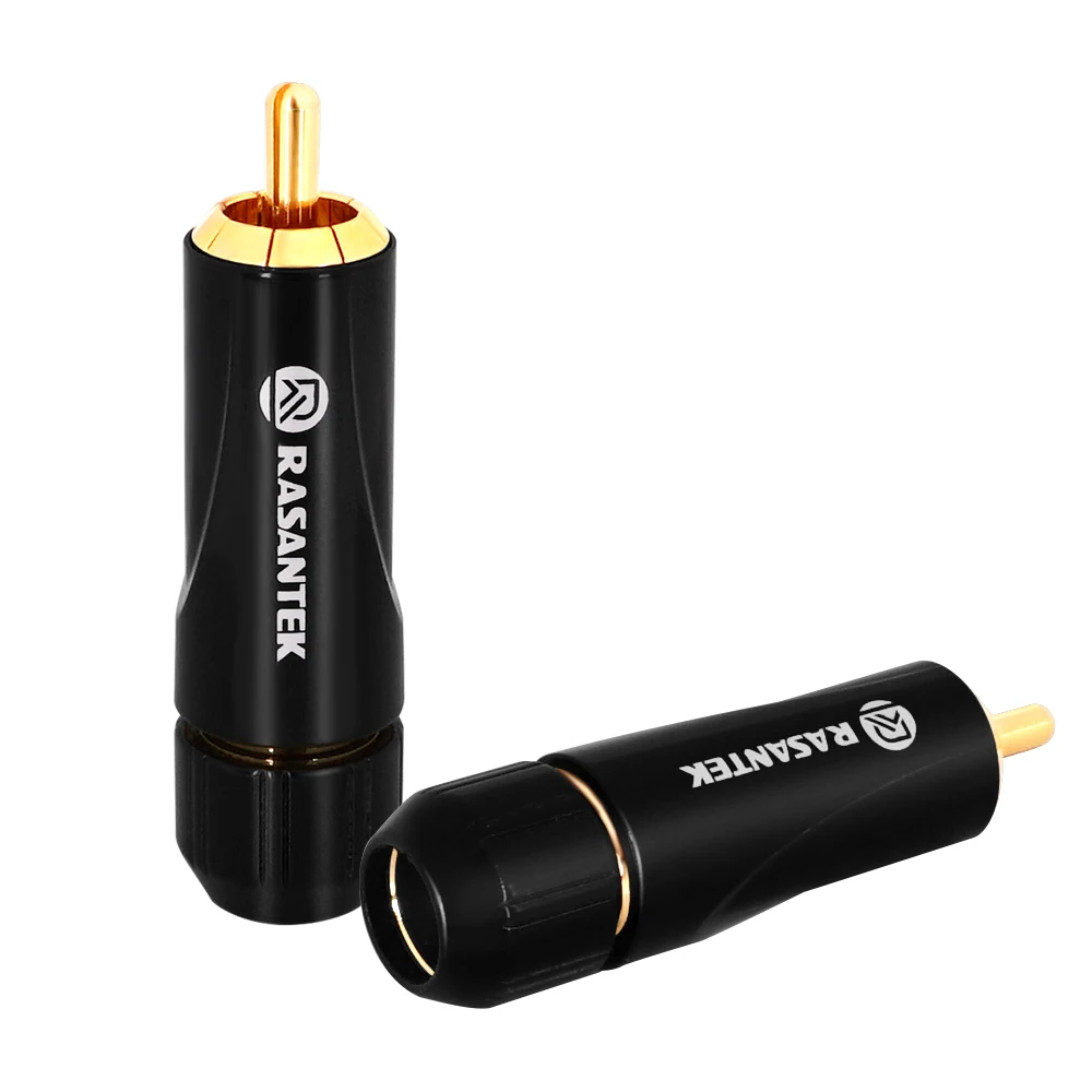 RASANTEK латунь Гальванизированный 24K золотой провод конец аудиоразъем пробки RCA для динамиков