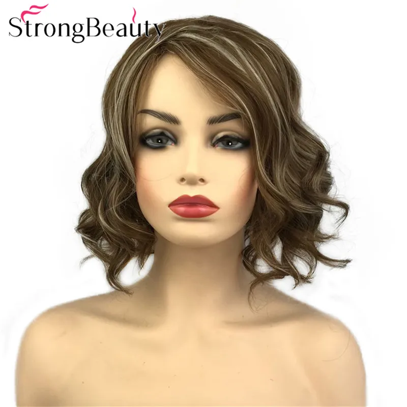 StrongBeauty короткие волнистые светлые волосы Жаростойкие синтетические женские