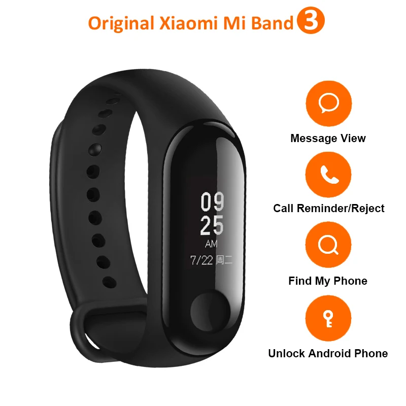 Глобальная версия Xiaomi Mi Band 3 0 78 большой OLED сенсорный экран Смарт Браслет фитнес