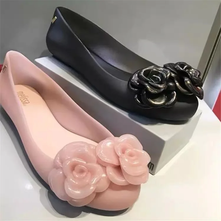 Melissa/ г. Оригинальные женские сандалии на плоской подошве, прозрачная обувь с широко открытым носком на мягкой подошве с пластиковым бантом Женская обувь в Корейском стиле