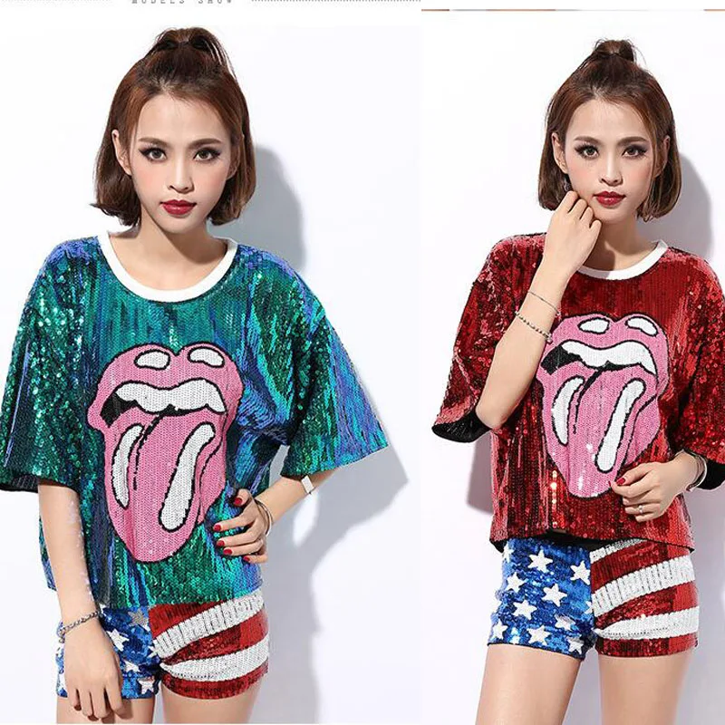 Женские топы с блестками в стиле хип хоп одежда для бальных танцев танцевальная