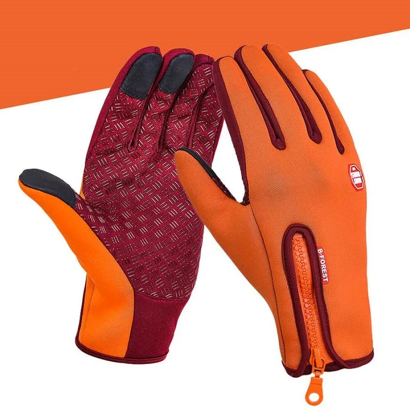 Orange gloves Теплые ветрозащитные перчатки премиум класса - Цвет: Orange gloves