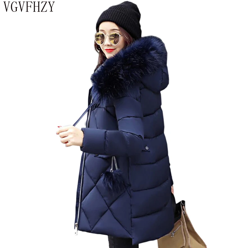 

2018 New Fashion Women Winter Jacket With Fur collar Warm Hooded Female Womens Winter Coat Long Parka Thick Snow Outwear LY1239