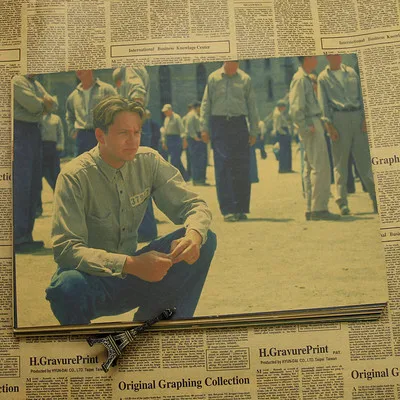 Светло-желтый Shawshank Redemption классический старый фильм плакаты ретро ностальгия крафт вдохновляющая декоративная живопись, плакаты, живопись ядро - Цвет: Светло-желтый