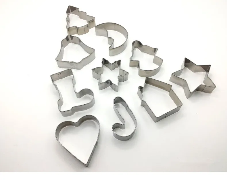 10 шт./лот Рождественская елка резак для печенья нержавеющая сталь кондитерское