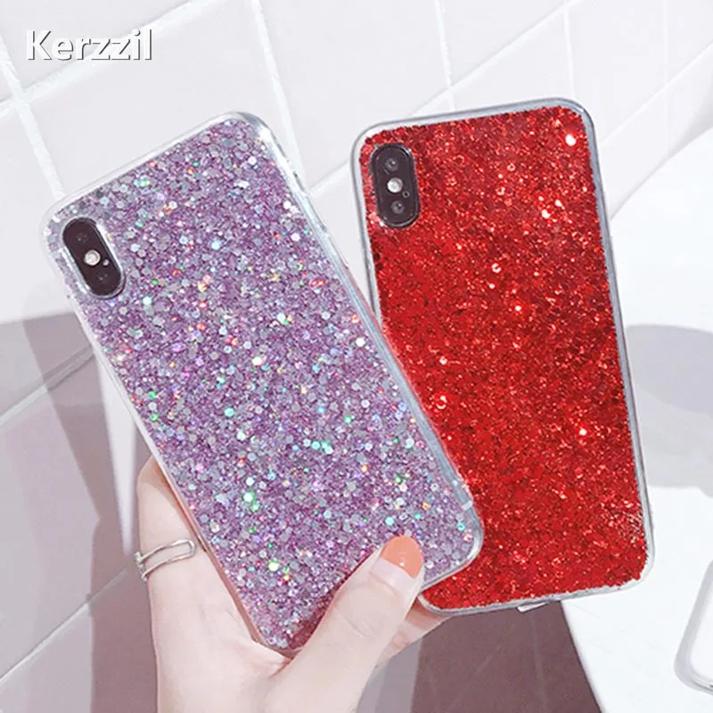 Чехол с блестками для iPhone 8 7 6 6S Plus мягкий силиконовый блестящий чехол X XR XS MAX 5S SE |