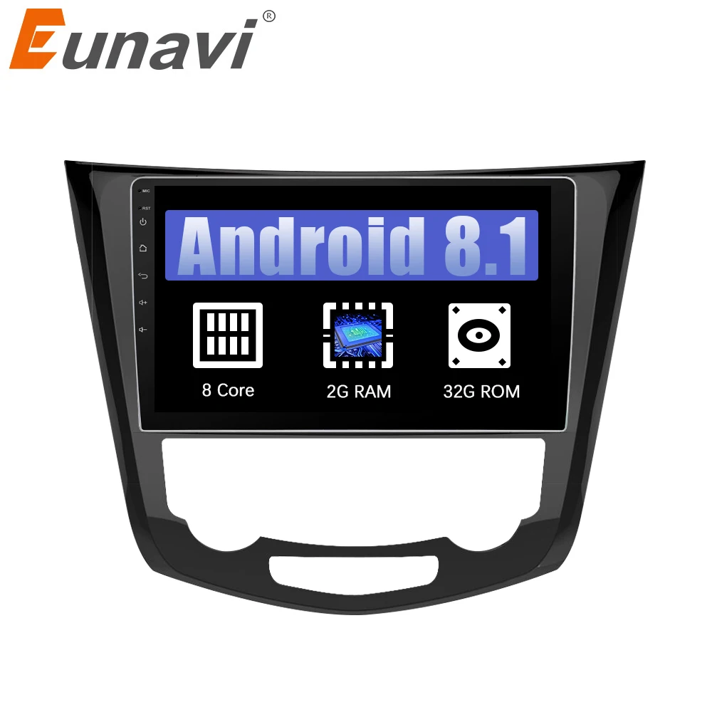 Eunavi 10 2 &quotAndroid 8 1 Автомобильный gps радио плеер для Nissan X Trail Qashqail 2014 2017 с