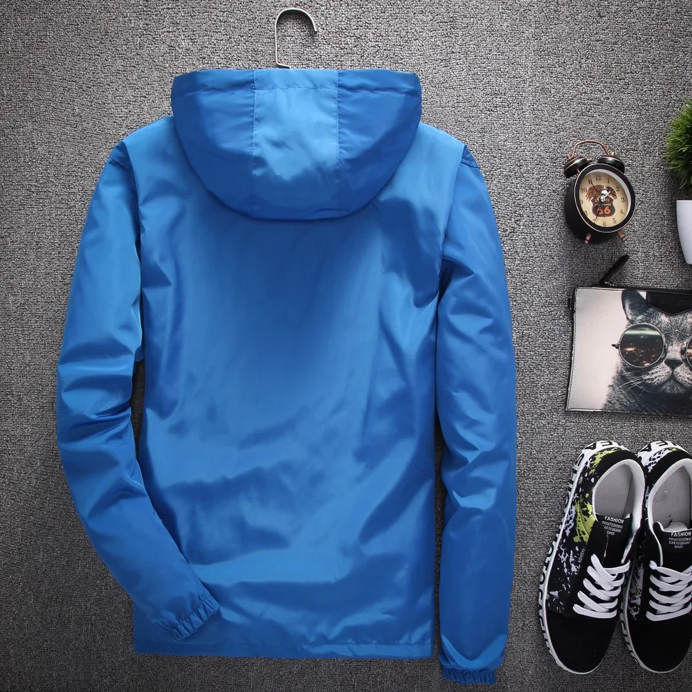 KUYOMENS Сезон весна-осень Новый Slim Fit молодых для мужчин куртка с капюшоном Тонкий
