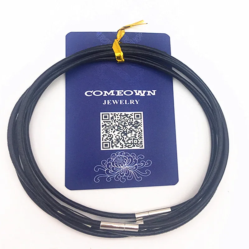 COMEOWN 10 шт. 4 мм (12-30 дюймов) черная пряжка кожаный шнур ожерелье для женщин сделай