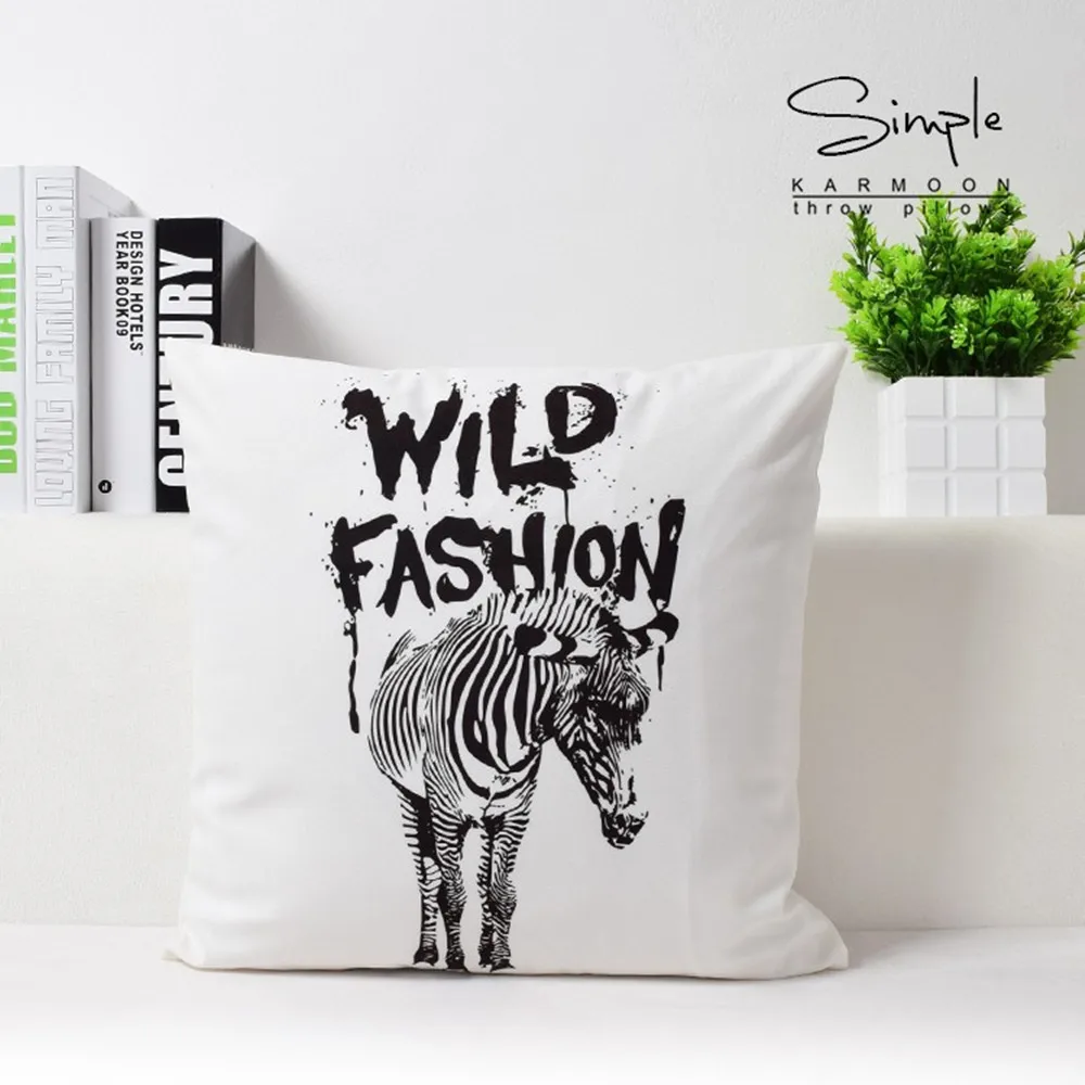 Whtie черная шеврон зигзаг Подушка с изображением птиц (без подушки внутри) супер