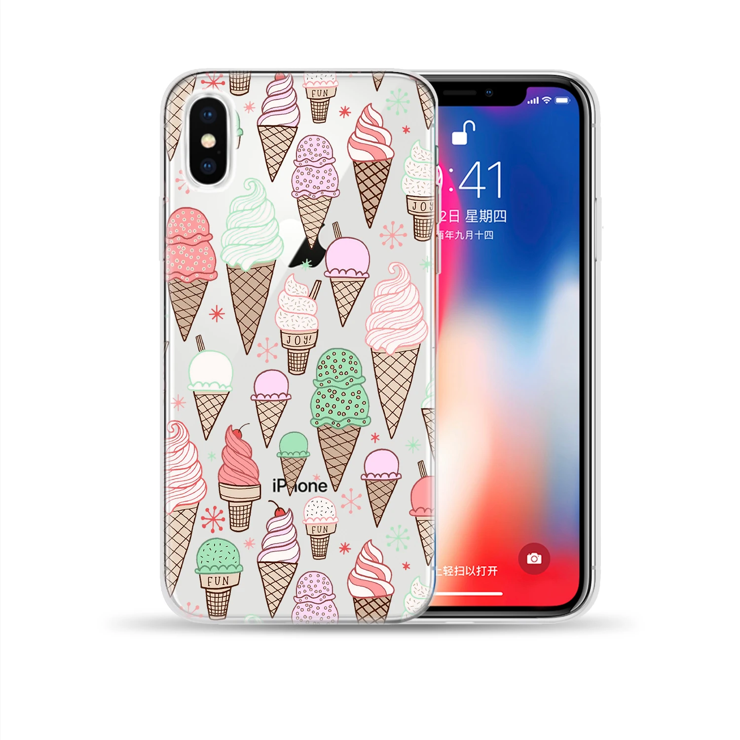 Мягкий чехол RUICCASE из ТПУ с изображением мороженого цветов единорога тинкербелла
