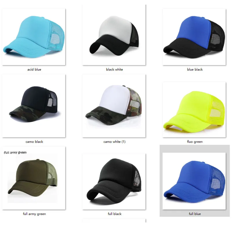 

50pcs hats free printing client LOGO Custom Summer Adult Caps Man Curved Trucker Cap Women NET Baseball Hat For Men Snapback