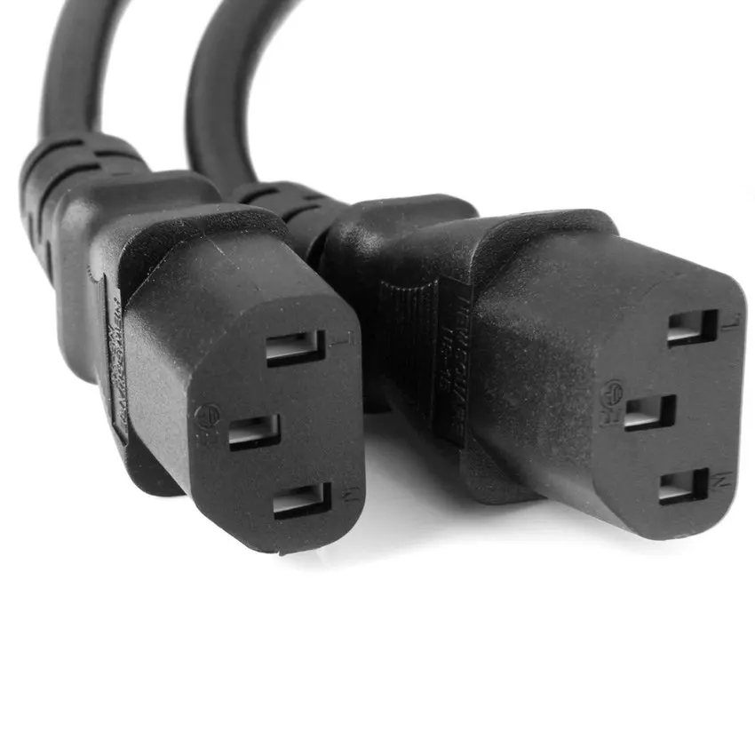 

Black IEC C14 Male to 3 Three C13 Female Y Type Splitter Extension Cable 20cm
