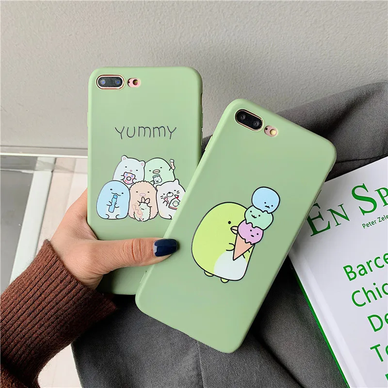 Мягкий силиконовый матовый чехол с милым животным мороженым из ТПУ для iPhone 6 6S 7 8