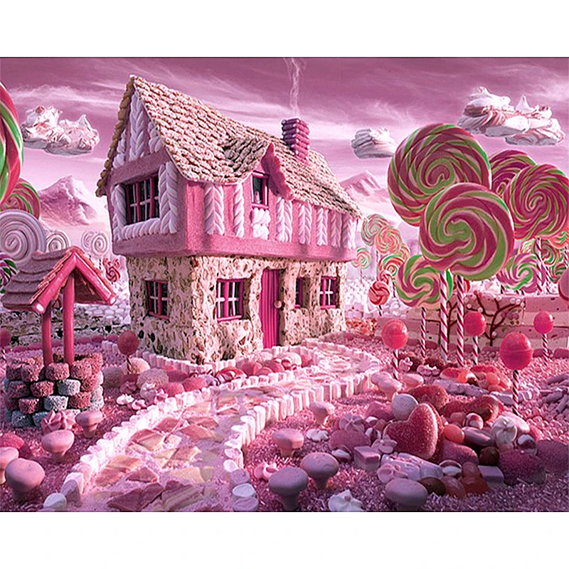 

Full Square Diamond 5D DIY Diamond Painting "Candy house" Embroidery Cross Stitch Rhinestone Mosaic Painting Decor Gift D1494