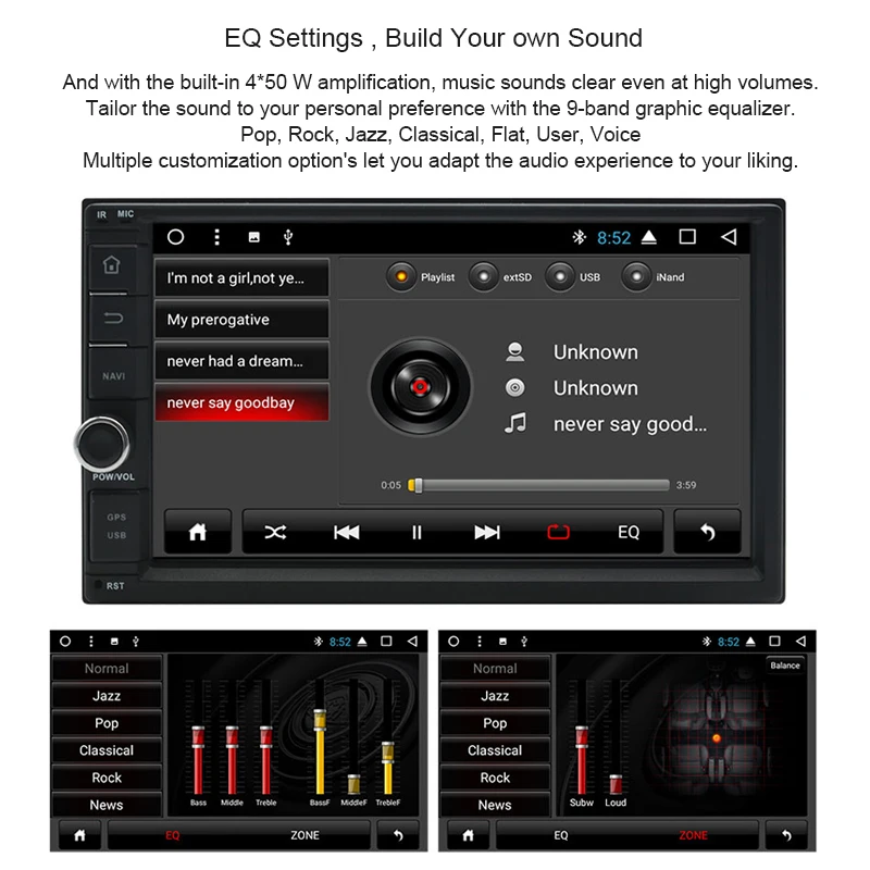 Junsun Universal 2 Din Android 7.1 Автомобиль Мультимедиа Play Tap Планшет для VW Golf GPS навигатор