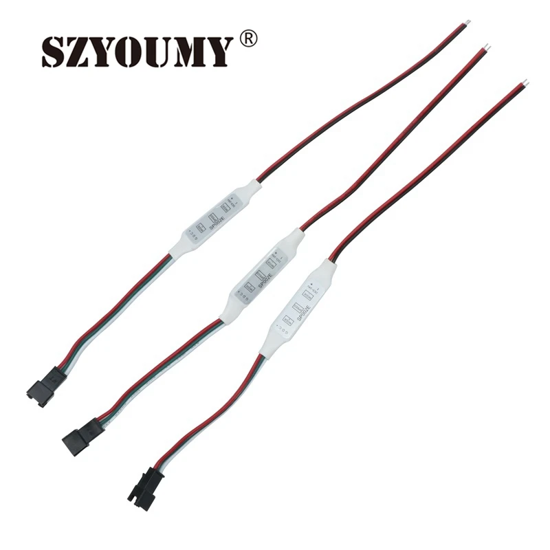 SZYOUMY DC5 24V 3 кнопочный мини контроллер пикселя для WS2811 TM1809 SK6812 WS2812B RGB светодиодный
