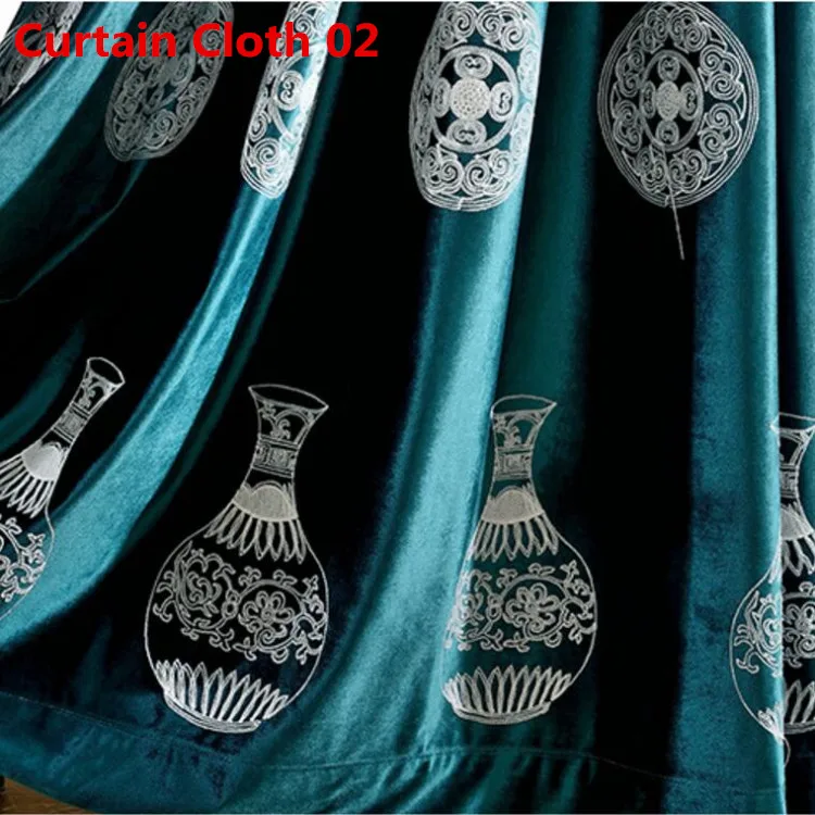 Curtain Cloth 02 Ваза занавеска для современной гостиной вышитая вуаль бархатная затемненная занавеска s Синяя Прозрачная ткань занавески штора X079#30 - Цвет: Curtain Cloth 02