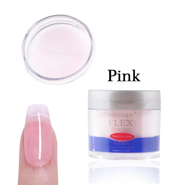 pink Акриловый порошок YAYOGE 28 г дизайн ногтей белый гибкий полимерный набор химия Кристалл строитель наращивание Советы Маникюр - Цвет: pink
