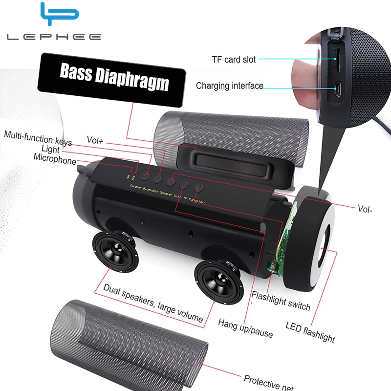 Bluetooth Динамик Водонепроницаемый Портативный открытый Беспроводной мини Колонка