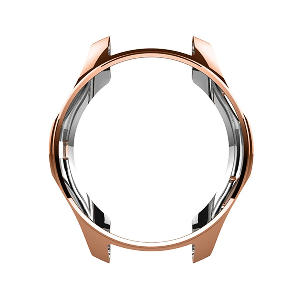 Rose gold 46mm Модный Цветной чехол с покрытием для часов samsung Galaxy Watch 42 мм 46 мм, защитный чехол, тонкий мягкий чехол из ТПУ с краями, бампер, аксессуары - Цвет ремешка: Rose gold 46mm